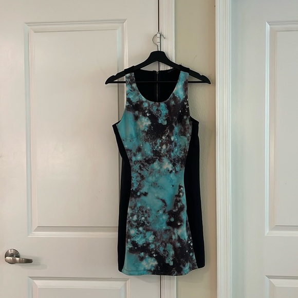 Y2K Vintage Blue Nebula Mini Dress, Size: Large Circa 2008 - Picture 4 of 17